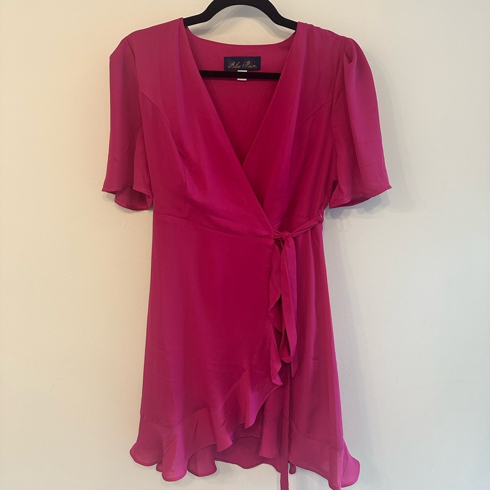 Hot pink wrap dress